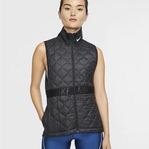 Nike Black Quilted Sleeveless Jacket